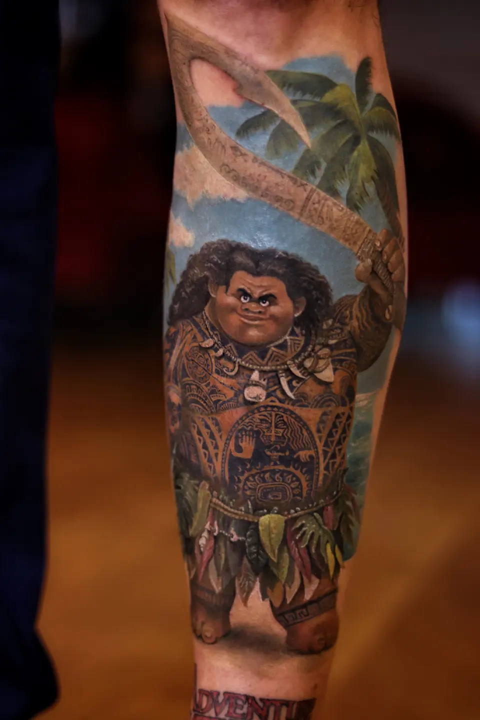 Maui aus Vaiana als Unterarm-Tattoo